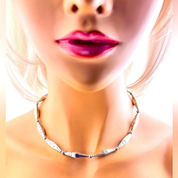 Brighton Silver Tone Scrolled Lanyard & Geometric Link Necklace 80.9g - Picture 2 of 7